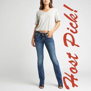 Silver Jeans New Womens Suki Mid Rise Slim Bootcut Jeans Fluid Denim Womens 🎉HP